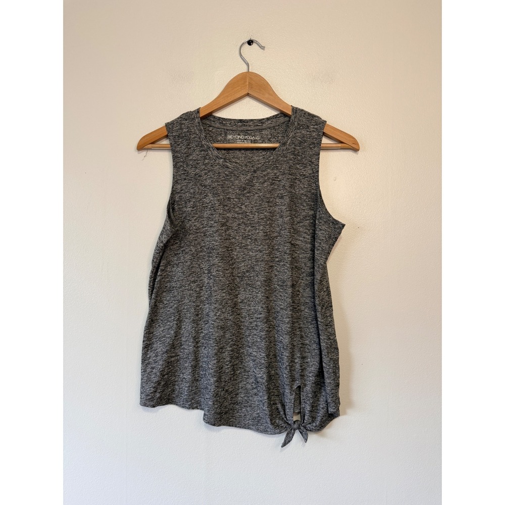 Beyond Yoga Womens Gray Space Dye Side Tie Knot Sleeveless Tank Top Small USA